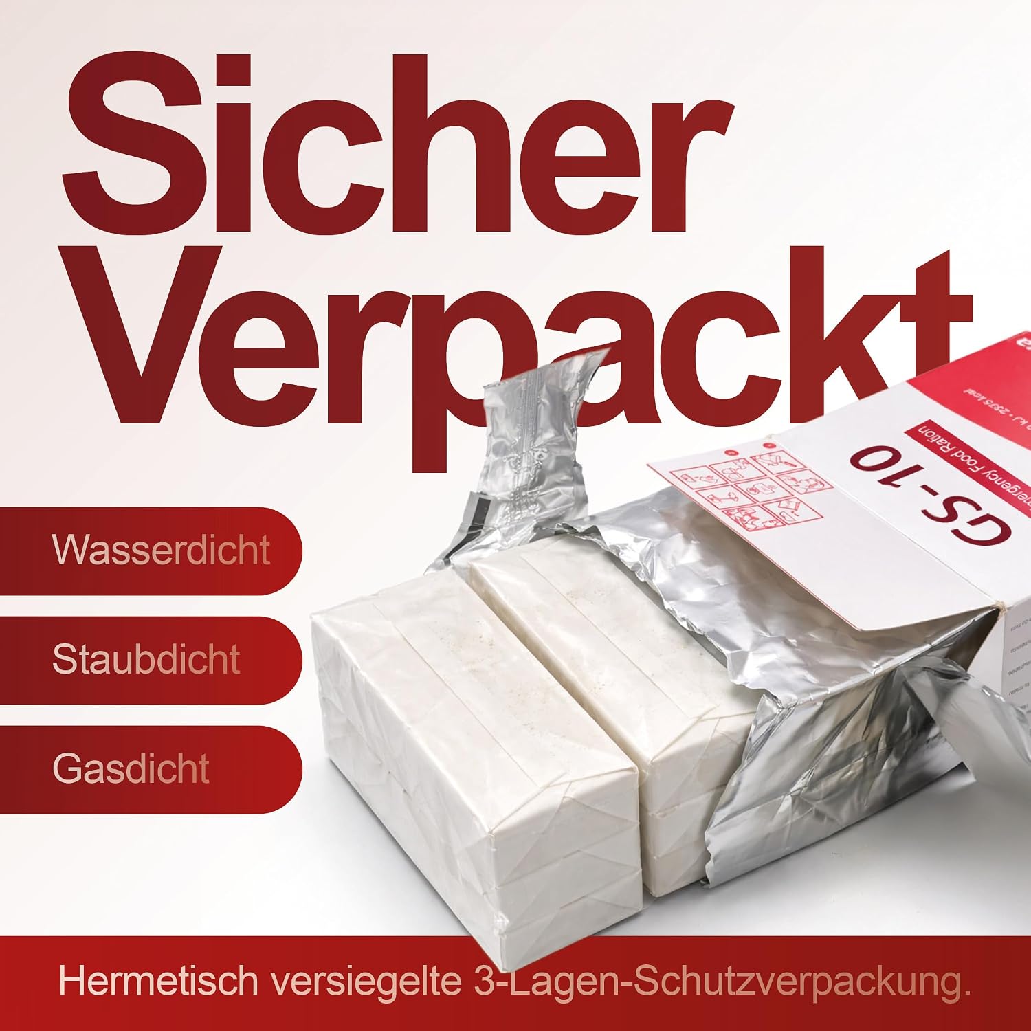 Hermetisch versiegelte Schutzverpackung der GS-10 Ration