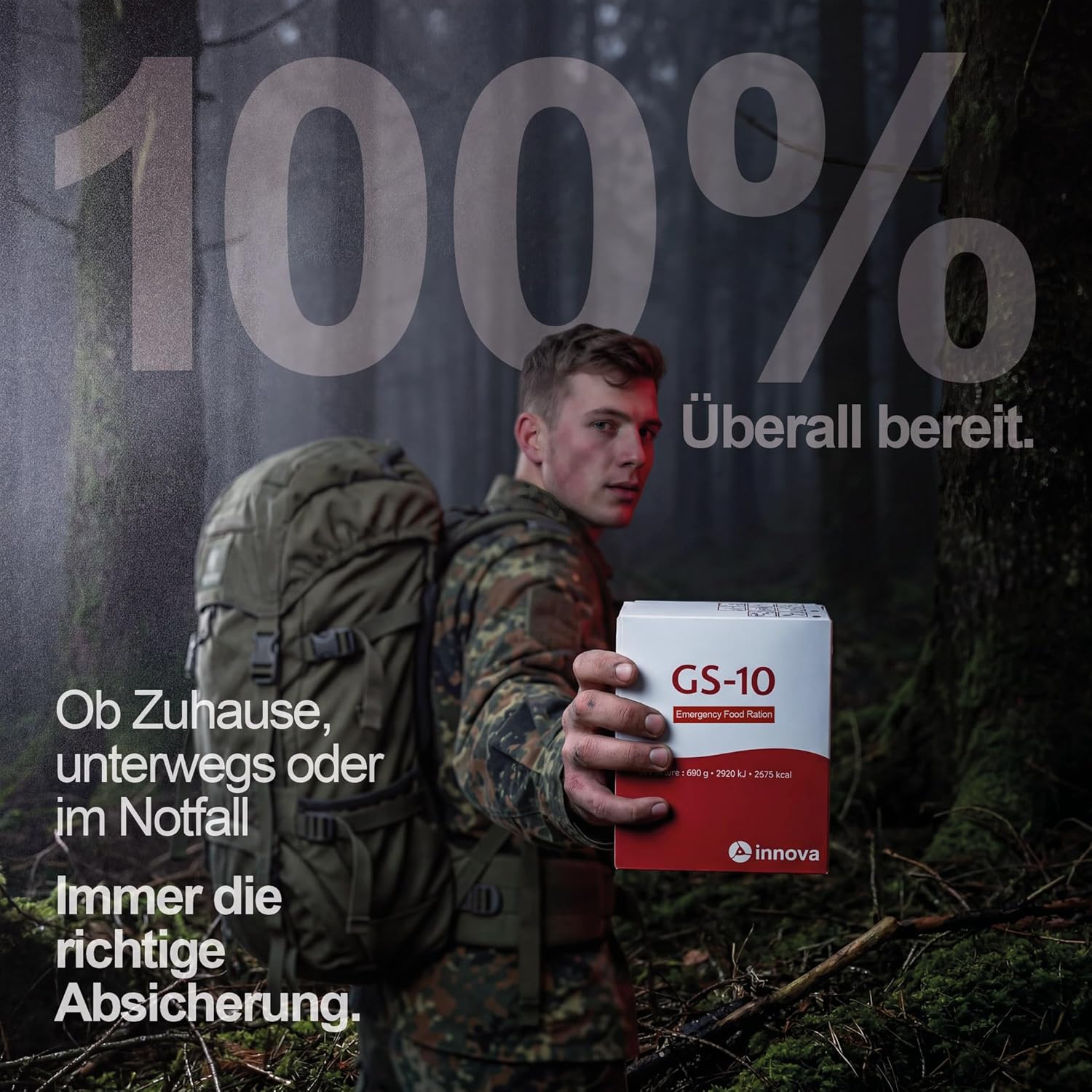GS-10 Ration im Rucksack eines Einsatzkräftigen